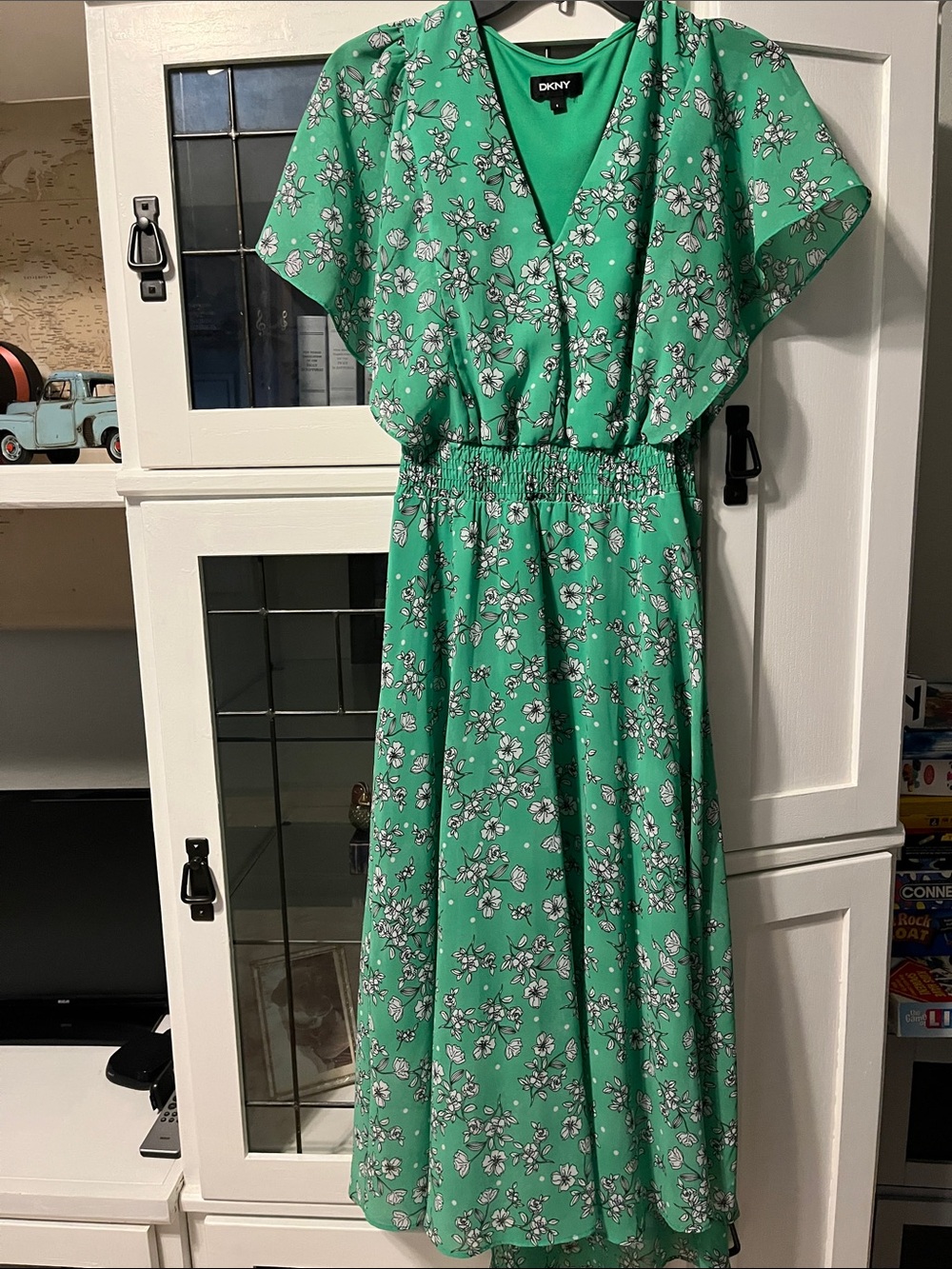 DKNY Mint Green Floral Maxi Dress